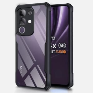 SHINESTAR iQOO Z10x 5G / Vivo T4X 5G Back Cover Case | Ultra Thin 360 Degree Protection Crystal Clear Tranparent Bumper Back Cover Case for iQOO Z10x 5G / Vivo T4X 5G- Black