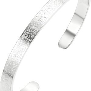 squishy Bracelet for Man,Black Rune Men Bracelet, Stylish Open Bangle for Men and Women,Adjustable Fit Design for Special Occasions and Religious Festivals