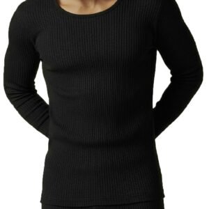 DAMENSCH HeatCode Warmer for Men; Cotton Blend Winter Inner; Fleece Lined Ribbed Thermal Wear for Men Top; Super Soft Body Warmer Full Sleeves Topwear