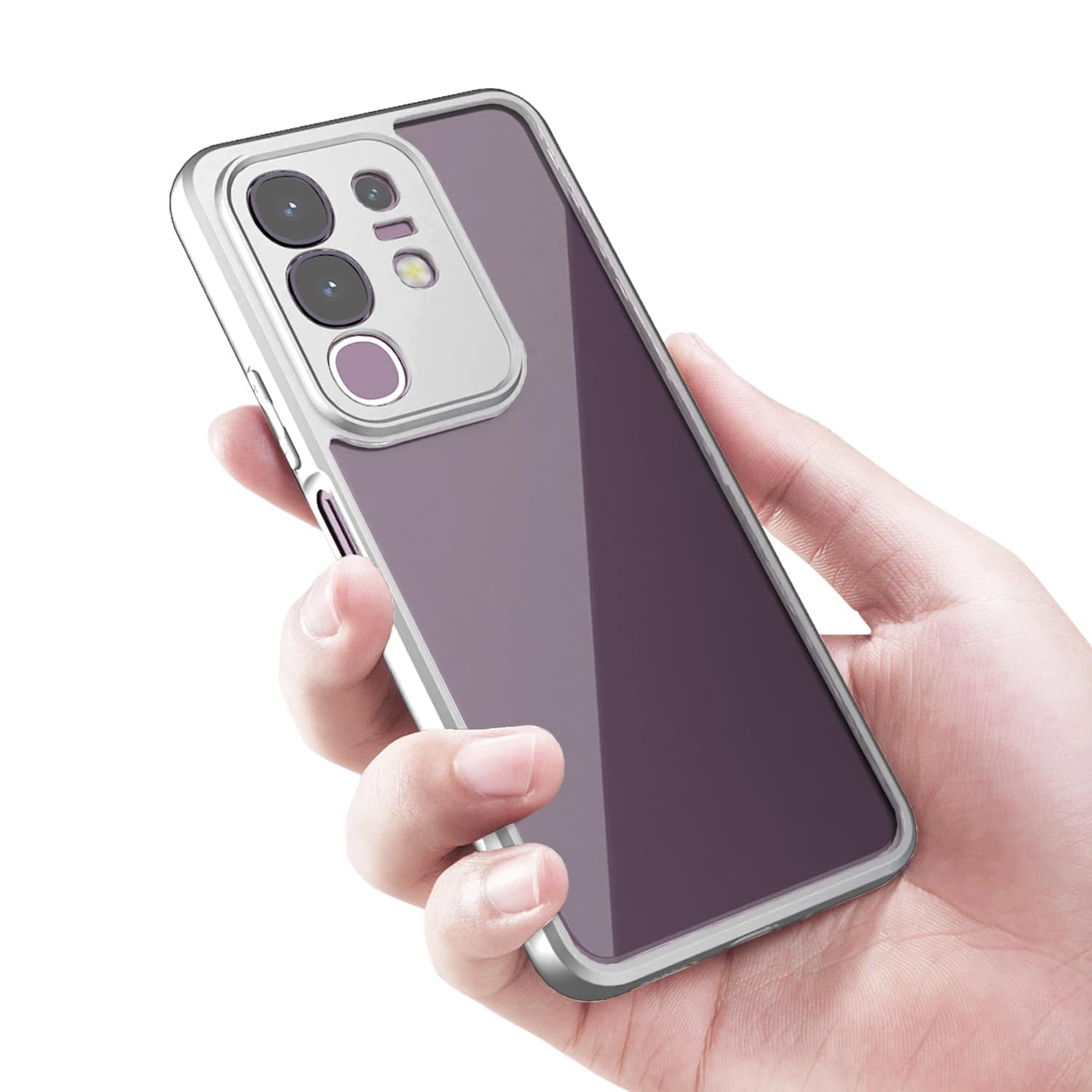 Kapa Hawkeye Clear Back Cover for Iqoo Z10x 5G / Vivo T4x 5G | Camera Lens Protector Shockproof Slim Clear Case Cover (Grey Sides) - Image 5