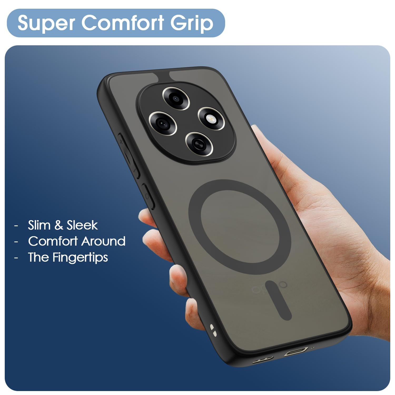 Pikkme Back Cover for Oppo F31 Pro 5G Compatible with Mag-Safe Smoke Back | Shockproof Design | Hard Transparent Back Case (Black Smoke Mag-Safe) - Image 6