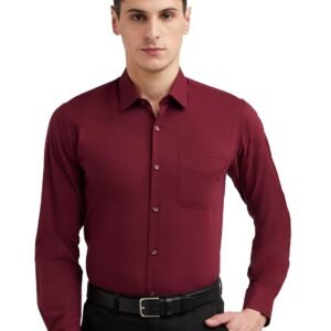 Peter England Men’s Everyday Solid Slim Fit Full Sleeve Formal Shirt | Cotton-Rich