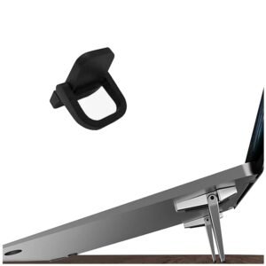 Portable Foldable Mini Invisible Laptop Keyboard Riser, Self-Adhesive Aluminum Cooling Pad, Lightweight Laptop Desk Stand for MacBook, Lenovo, Dell, HP & Other Laptops (Black)