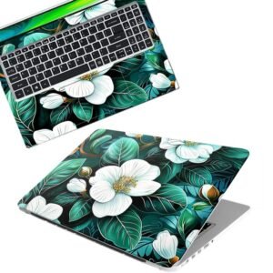 Floral D140 Full Body Vinyl Laptop Skin/Sticker/Cover Upto 15.6 Inches Laptops Laminated-Removable-HD Quality Compatible for Hp-Dell-Sony-Lenovo-Asus etc.(15x10 Inches)