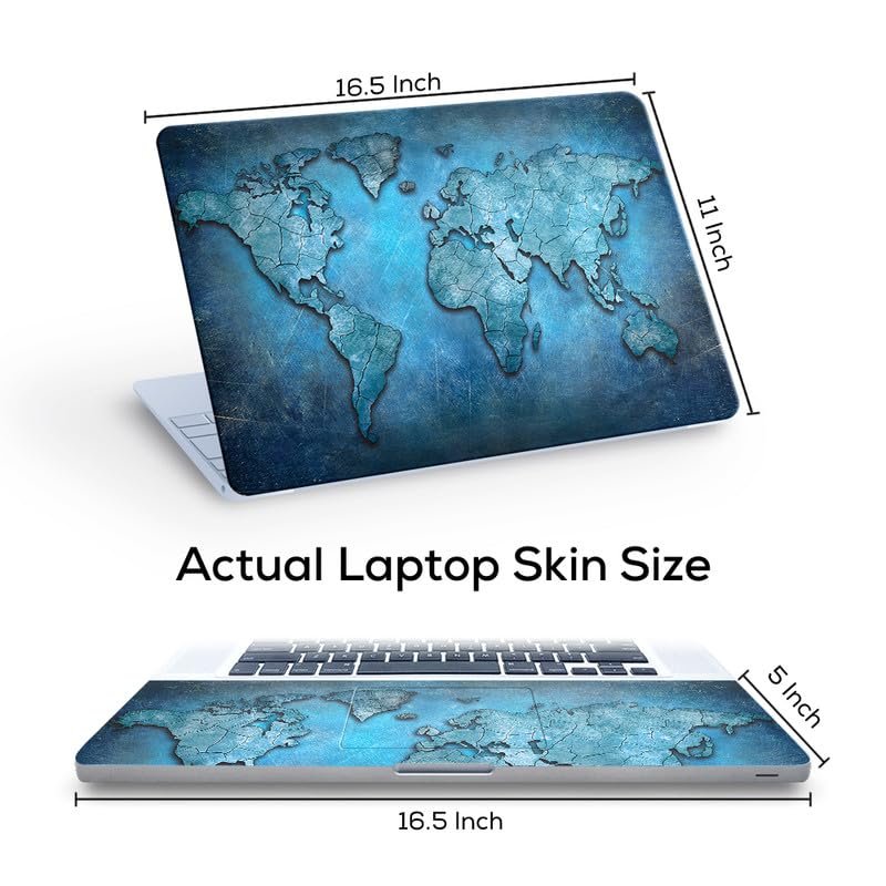 World Map D13 Full Vinyl Laptop Skin/Sticker/Cover for 17 to 17.3 Inches Laptops Laminated-Removable-HD Quality Compatible for Hp-Dell-Sony-Lenovo-Asus etc.(16.5x11 Inches) - Image 3