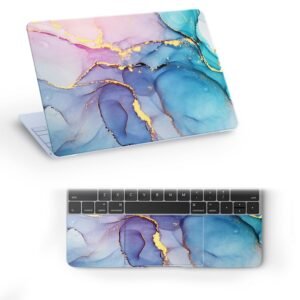 Marbel-D17 Top+Wrist Pad Vinyl Laptop Skin/Sticker/Cover for 14 Inches Laptops Laminated-Removable-HD Quality Compatible for Hp-Dell-Sony-Lenovo-Asus etc.(13.8x9.6 Inches)