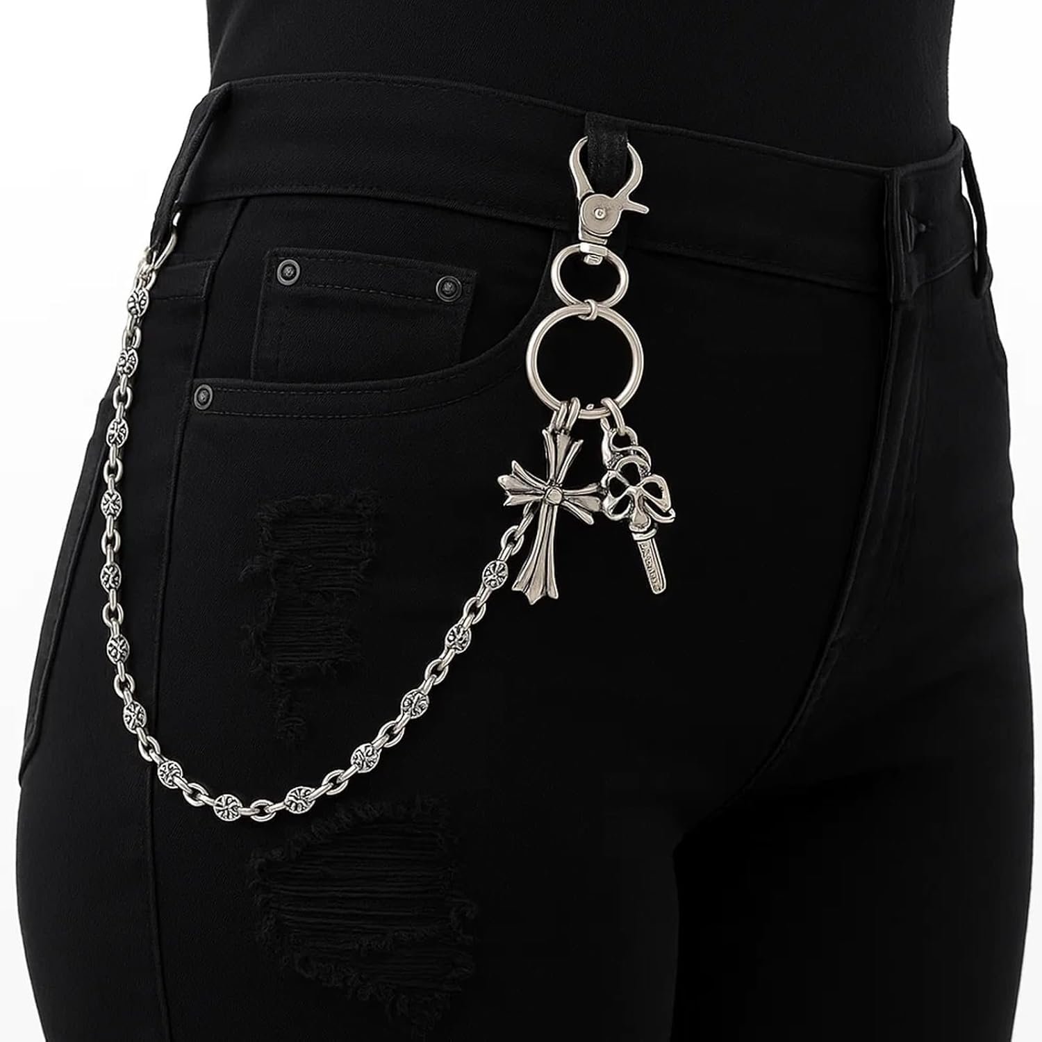 Waist Chain, Stylish Waist Chains for Men and Women, 45cm Silver Trouser Chain with Lobster Clasp, Punk Wallet Chains for Bikers and Motorcycle Riders, Perfect for Dating - Image 5