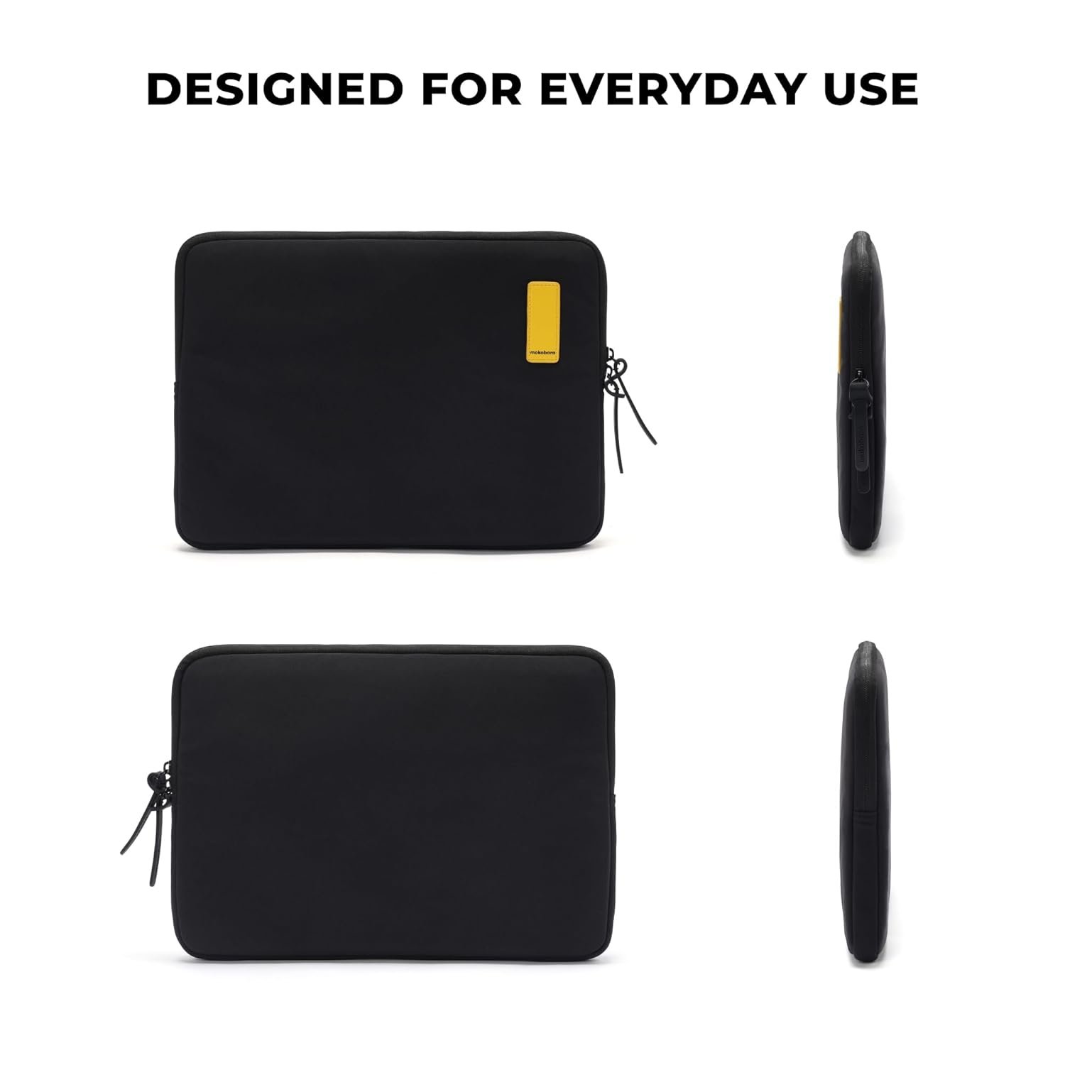 MOKOBARA Aisle Laptop Sleeve | Small | Aerology Nylon | Compatible with 14" Laptops/MacBook | Lightweight Sleeve with Soft Microsuede Lining & Premium Zip Closure | Money Moves (Black) - Image 6