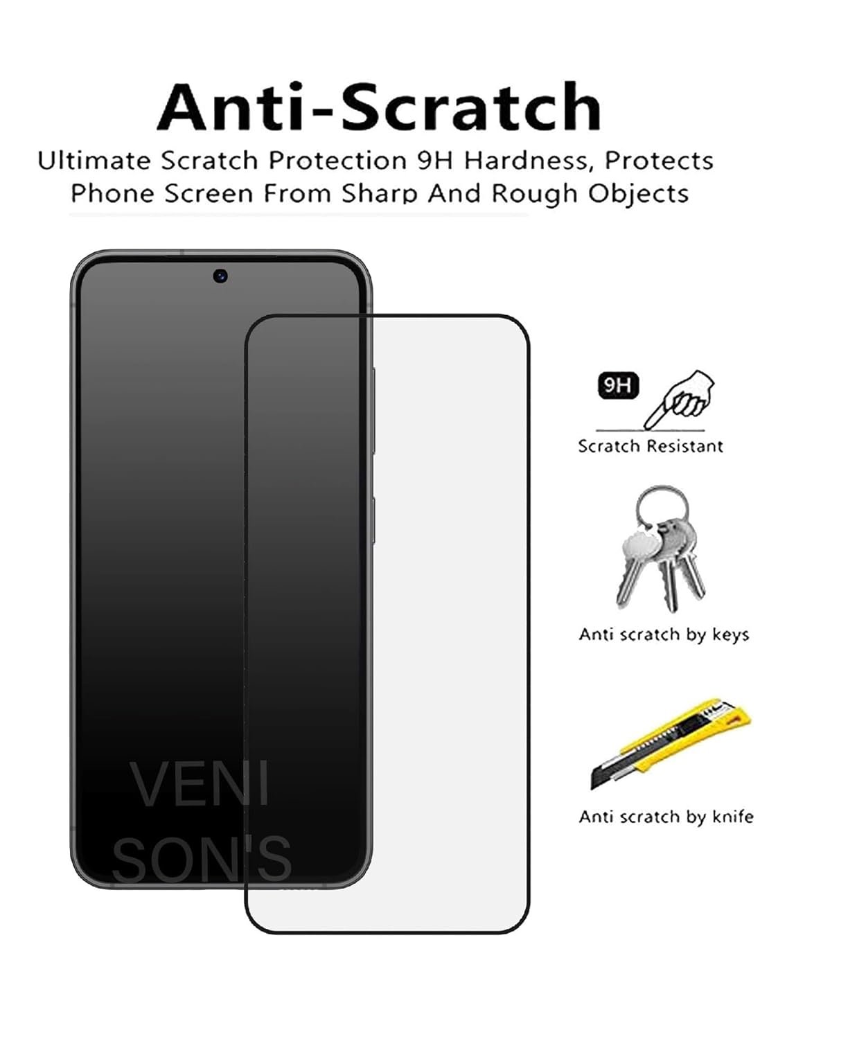 VENI SON'S Scratch And Tear Resistant, Crystal Clear Edge to Edge Tempered Glass Screen Protector Guard Suitable For Vivo T4X 5G - Image 6