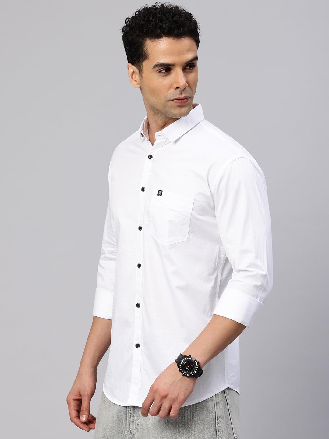 Majestic Man Comfort Slim Fit Solid Pure Cotton Casual Shirt - Image 3