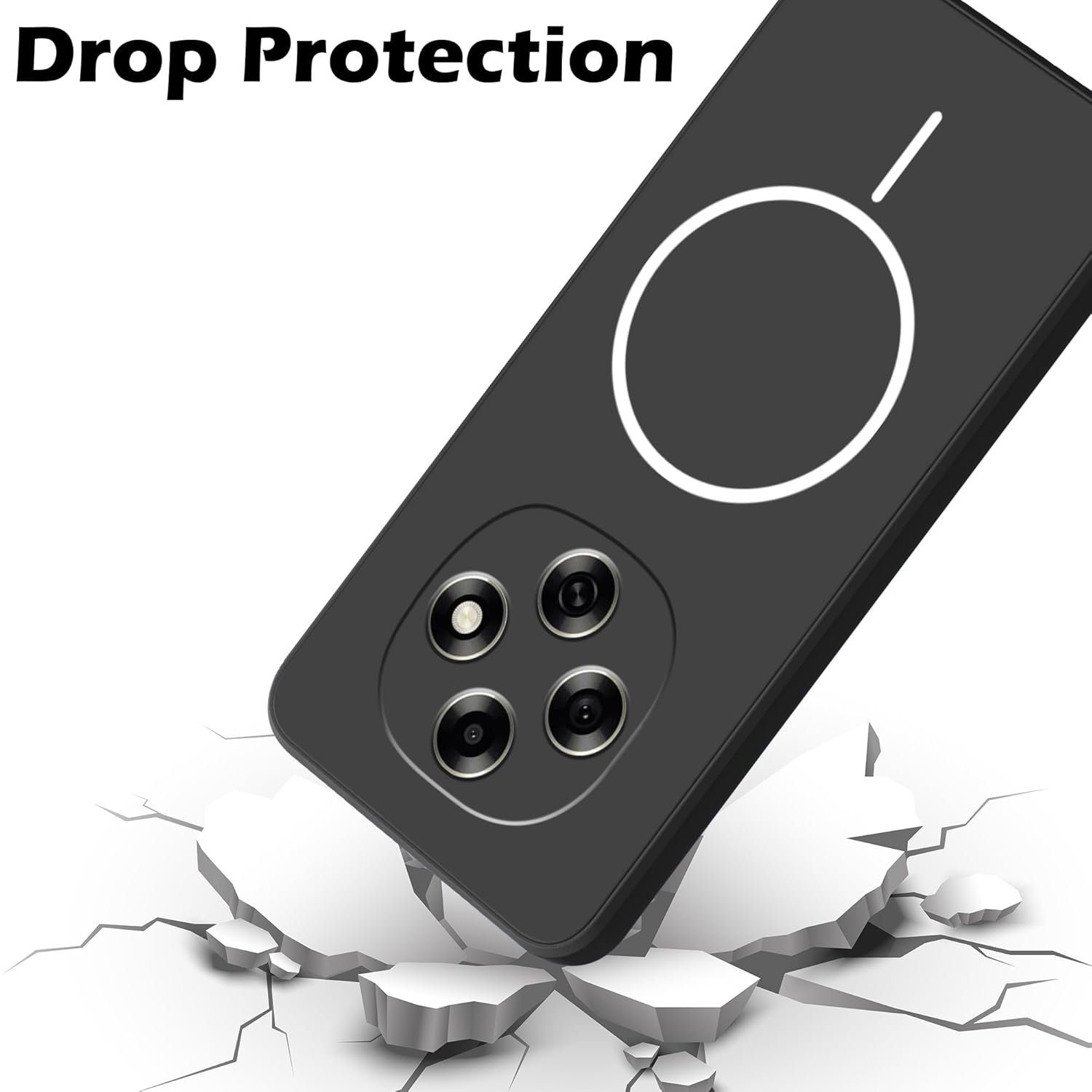 amazon basics Back Cover for Oppo F31 Pro 5G | Ultra Slim Soft Rubberised Case | Magsafe Logo Printed (Not Magsafe Compatible) | Camera Protection - Black - Image 5