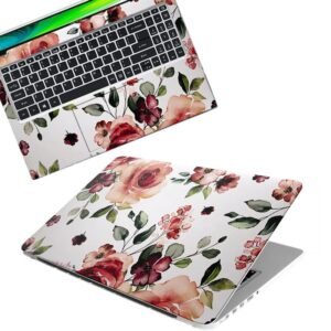 Floral D37 Full Body Vinyl Laptop Skin/Sticker/Cover Upto 15.6 Inches Laptops Laminated-Removable-HD Quality Compatible for Hp-Dell-Sony-Lenovo-Asus etc.(15x10 Inches)