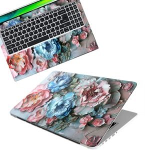 Floral D15 Full Body Vinyl Laptop Skin/Sticker/Cover Upto 15.6 Inches Laptops Laminated-Removable-HD Quality Compatible for Hp-Dell-Sony-Lenovo-Asus etc.(15x10 Inches)