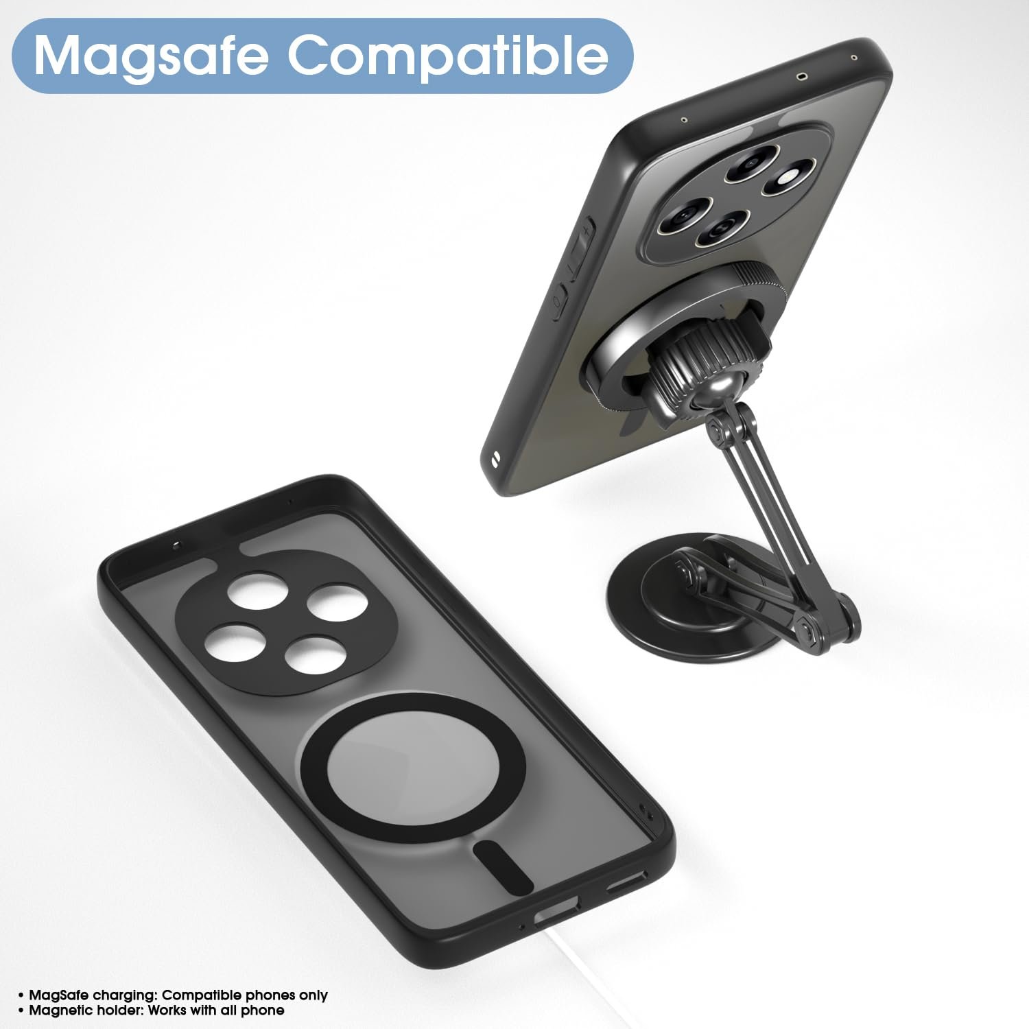 Pikkme Back Cover for Oppo F31 Pro 5G Compatible with Mag-Safe Smoke Back | Shockproof Design | Hard Transparent Back Case (Black Smoke Mag-Safe) - Image 7