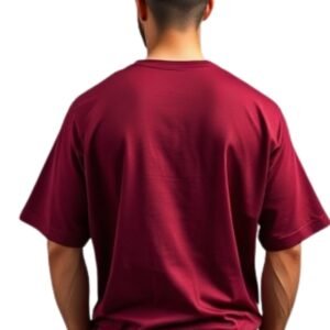Casual Oversized T-Shirt, Burgundy, ‘Ok’ Print Design