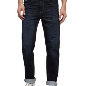 Cantabil Men’s Solid Flat Front Mid Rise Regular Fit Casual Jeans (P_MDNM00709)