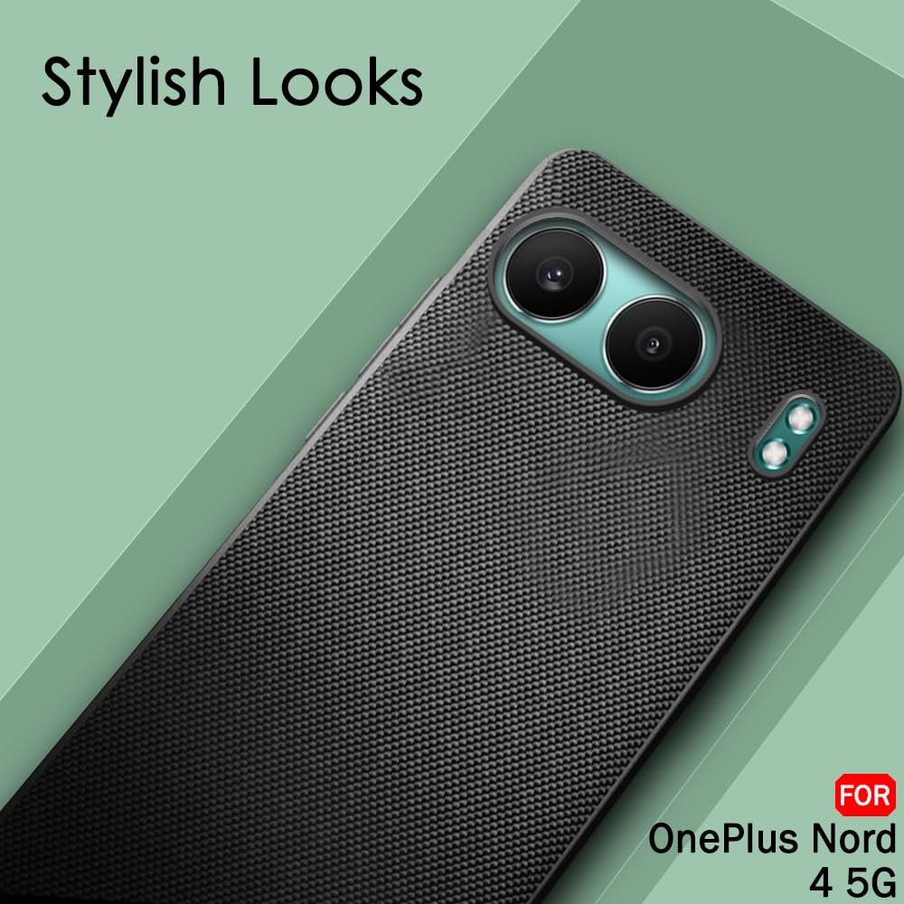 TheGiftKart Back Cover Case for OnePlus Nord 4 5G | Slim & Lightweight | Ultra-Premium Design | Camera Protection Bump | Fabric Texture Case Cover for OnePlus Nord 4 5G (PC & TPU, Black) - Image 6
