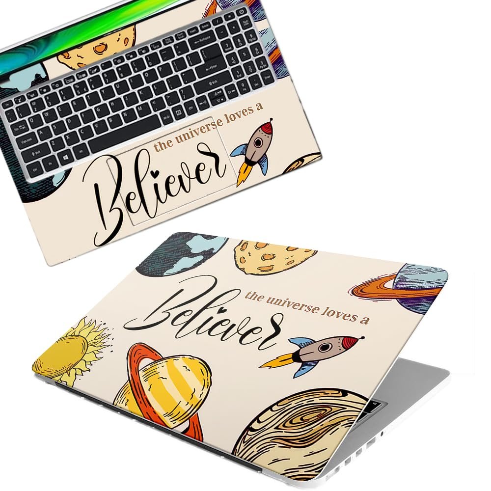 Believer Full Body Vinyl Laptop Skin/Sticker/Cover Upto 15.6 Inches Laptops Laminated-Removable-HD Quality Compatible for Hp-Dell-Sony-Lenovo-Asus etc.(15x10 Inches)