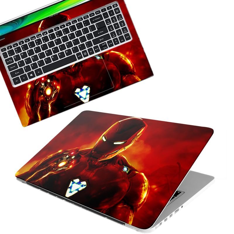 Iron Man D1 Full Body Vinyl Laptop Skin/Sticker/Cover Upto 15.6 Inches Laptops Laminated-Removable-HD Quality Compatible for Hp-Dell-Sony-Lenovo-Asus etc.(15x10 Inches)