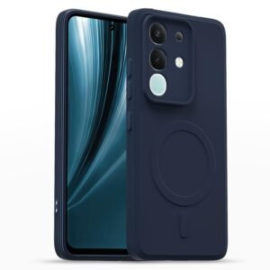 Outlouders Back Cover for Vivo T4x 5G/Y31 Pro 5G/iQOO Z10x 5G Soft Matte Silicone Cover with Slim Fit | Mag-Safe Logo (Not Mag-Safe Compatible) | Shockproof | Camera Protection Bumper Case (Blue)