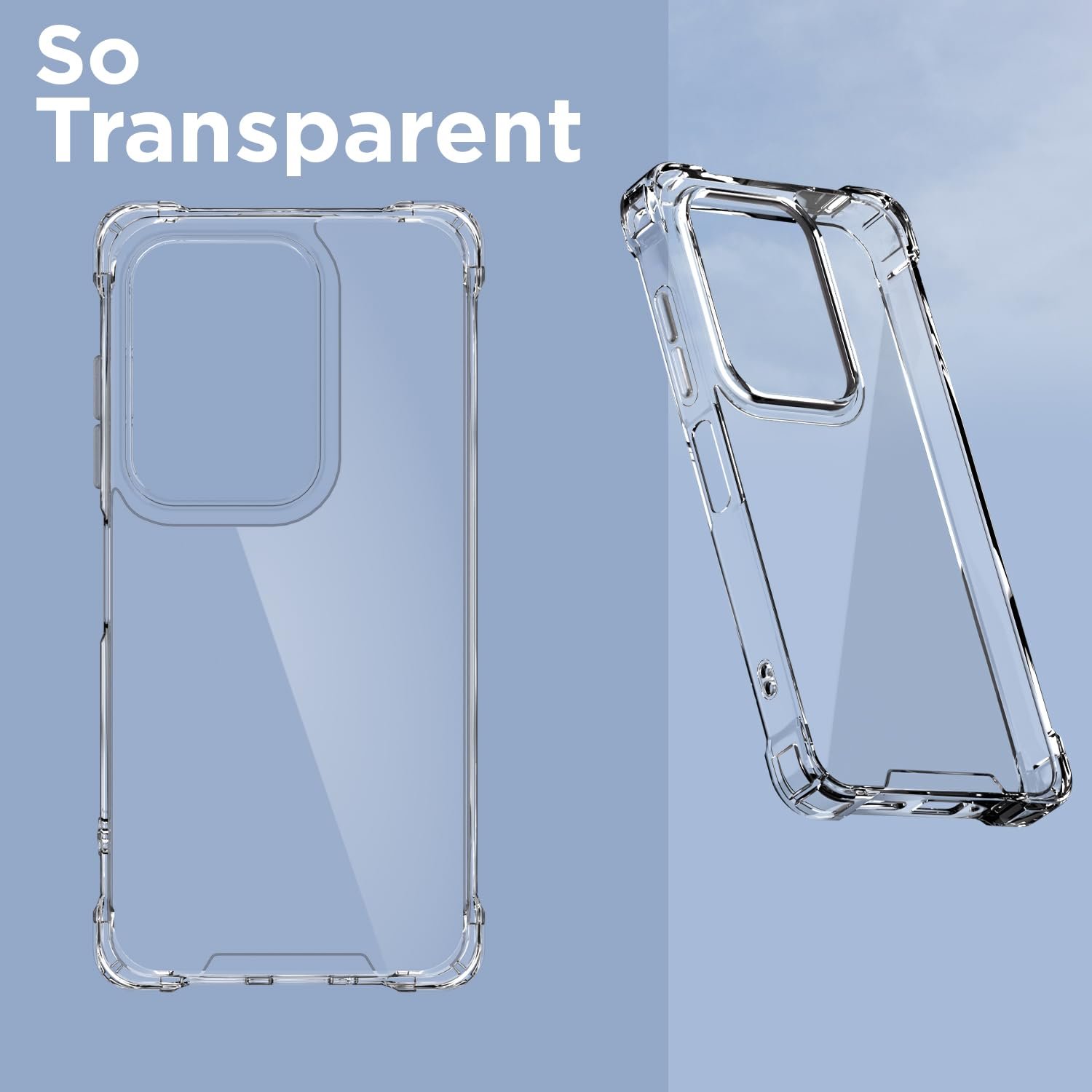 Pikkme Back Cover for Vivo T4x 5G / iQoo Z10x 5G / Vivo Y31 Pro 5G PC + TPU Clear Transparent Raised Edges Shockproof Protective Phone Bumper Case(Transparent) - Image 2