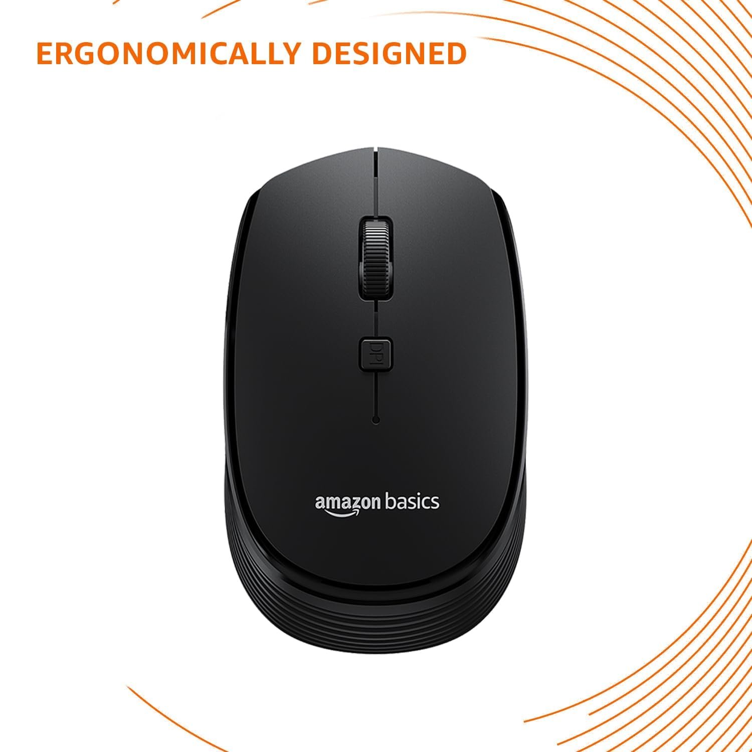 amazon basics Wireless Optical Mouse with 2.4GHz, USB Nano Dongle, Optical Orientation, Click Wheel, Adjustable DPI - Image 4