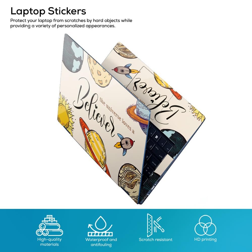 Believer Full Body Vinyl Laptop Skin/Sticker/Cover Upto 15.6 Inches Laptops Laminated-Removable-HD Quality Compatible for Hp-Dell-Sony-Lenovo-Asus etc.(15x10 Inches) - Image 2