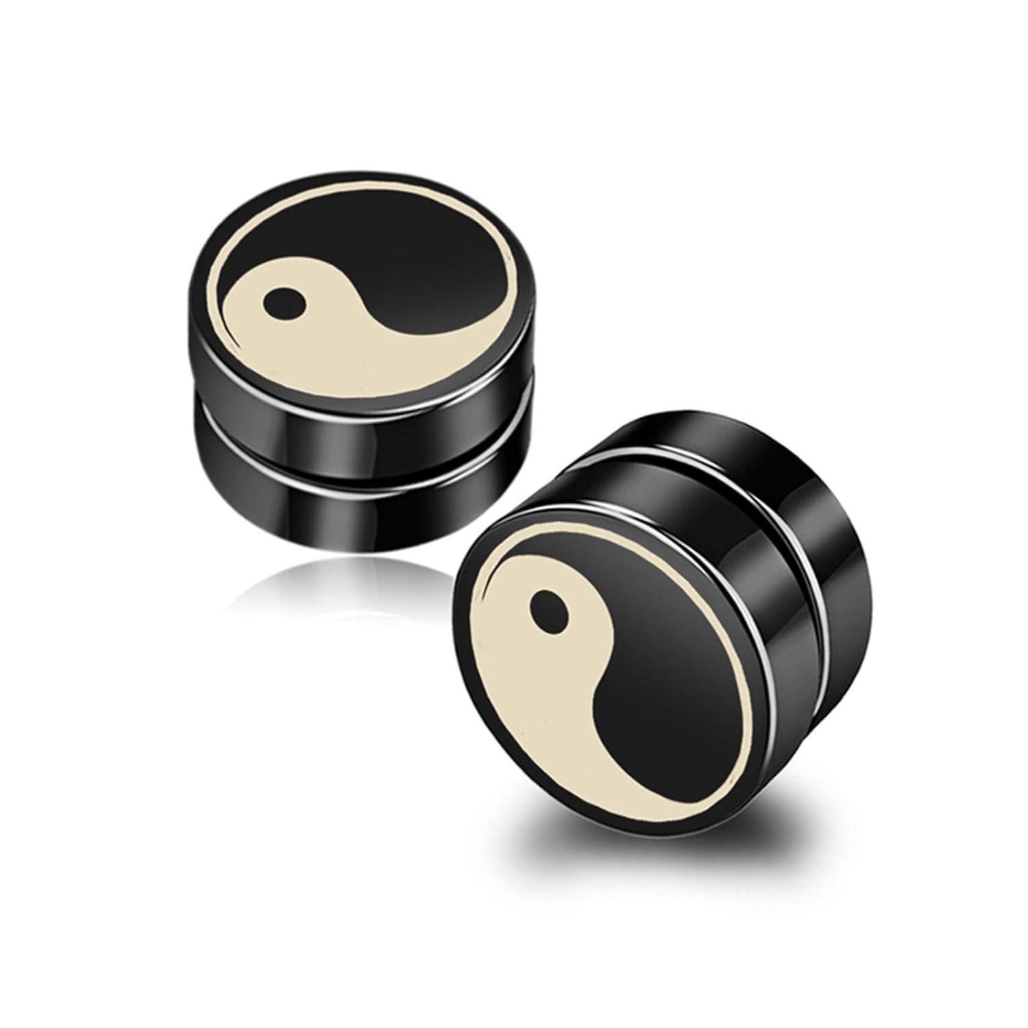 Magnetic Earrings, Non Piercing Earrings for Men and Women, Stylish Magnetic Studs for Sensitive Skin, Fashion Accessories for men and Special Occasions, 10x10mm Metal Design