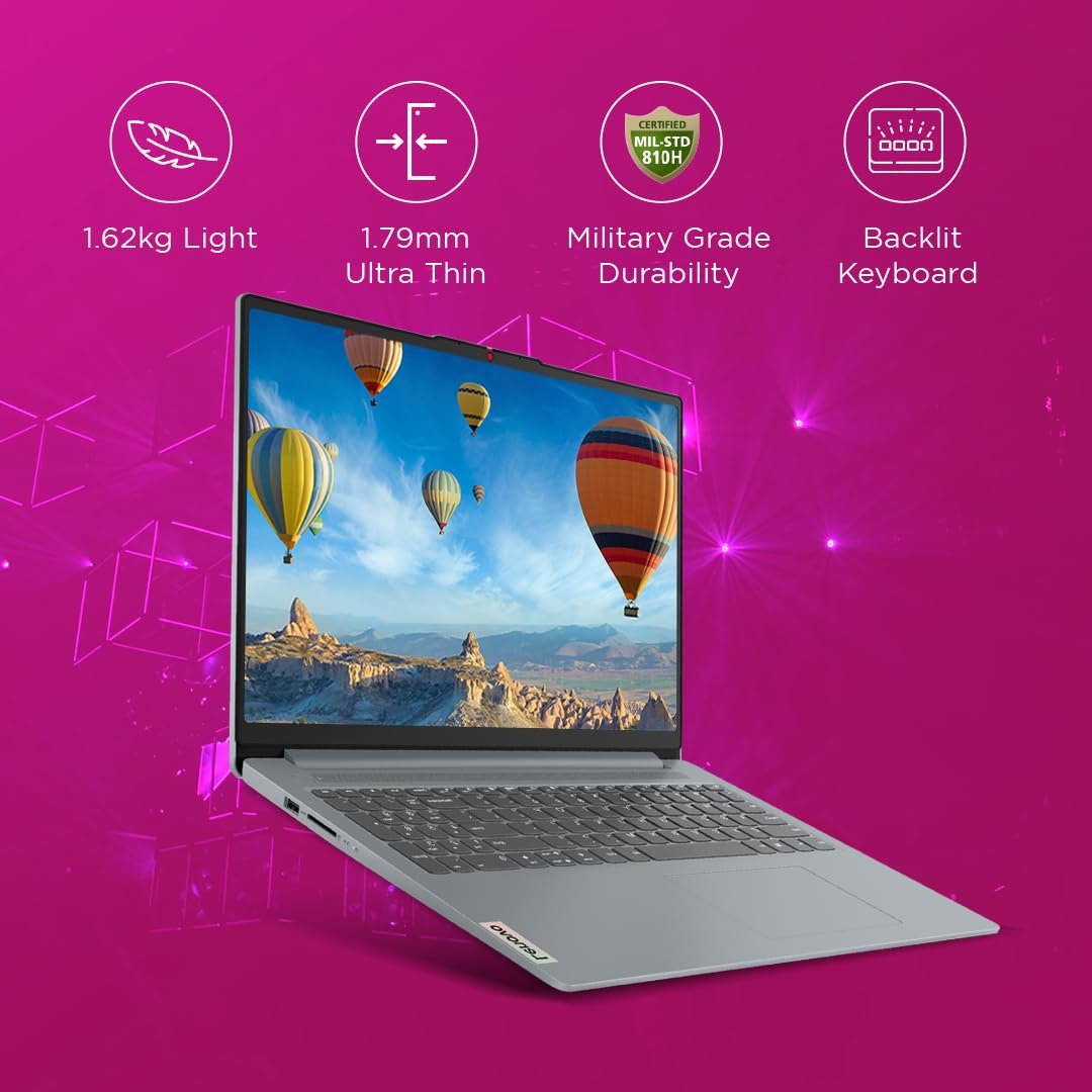 Lenovo IdeaPad Slim 3 13th Gen Intel Core i3-1315U 15.6 inch (39.6cm) FHD Laptop (8GB RAM/512GB SSD/Windows 11/Office 2024/Backlit Keyboard/1Yr ADP Free/3 Month Game Pass/Grey/1.6Kg), 82X700FXIN - Image 6