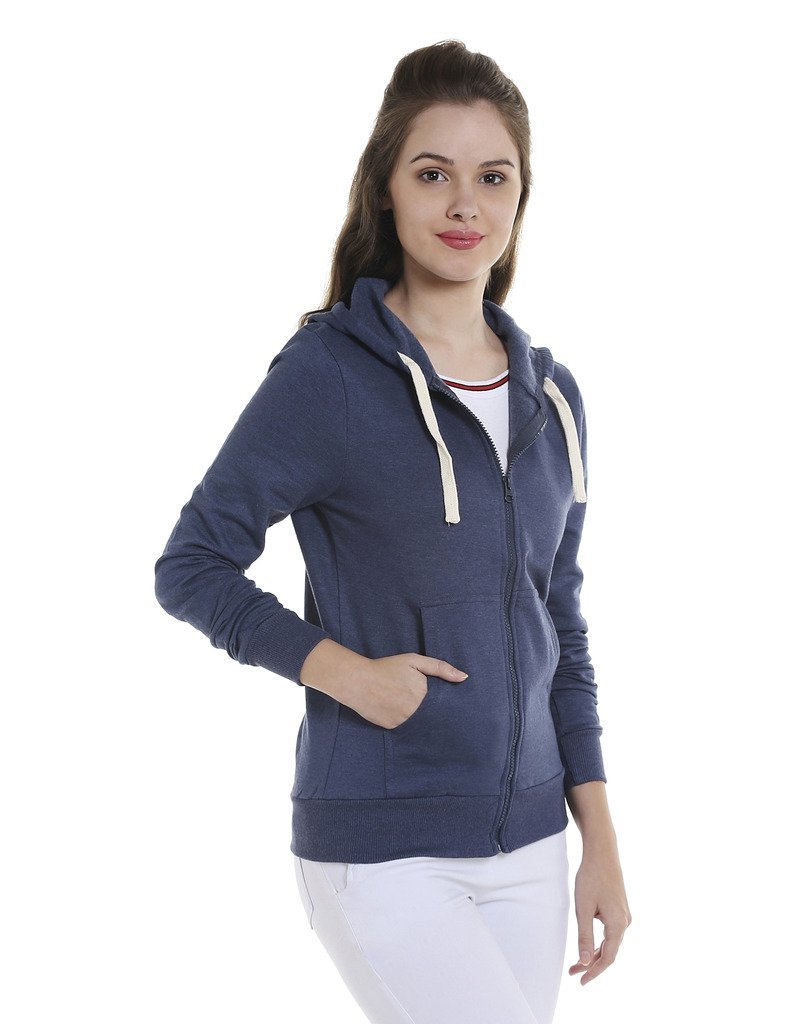 Campus Sutra Women's Colorblock Sweatshirt with Ribbed Hem for Casual Wear | Low-High Neck | Long Sleeve | Button Closure | Cotton Sweatshirt Crafted with Comfort Fit for Everyday Wear - Image 2