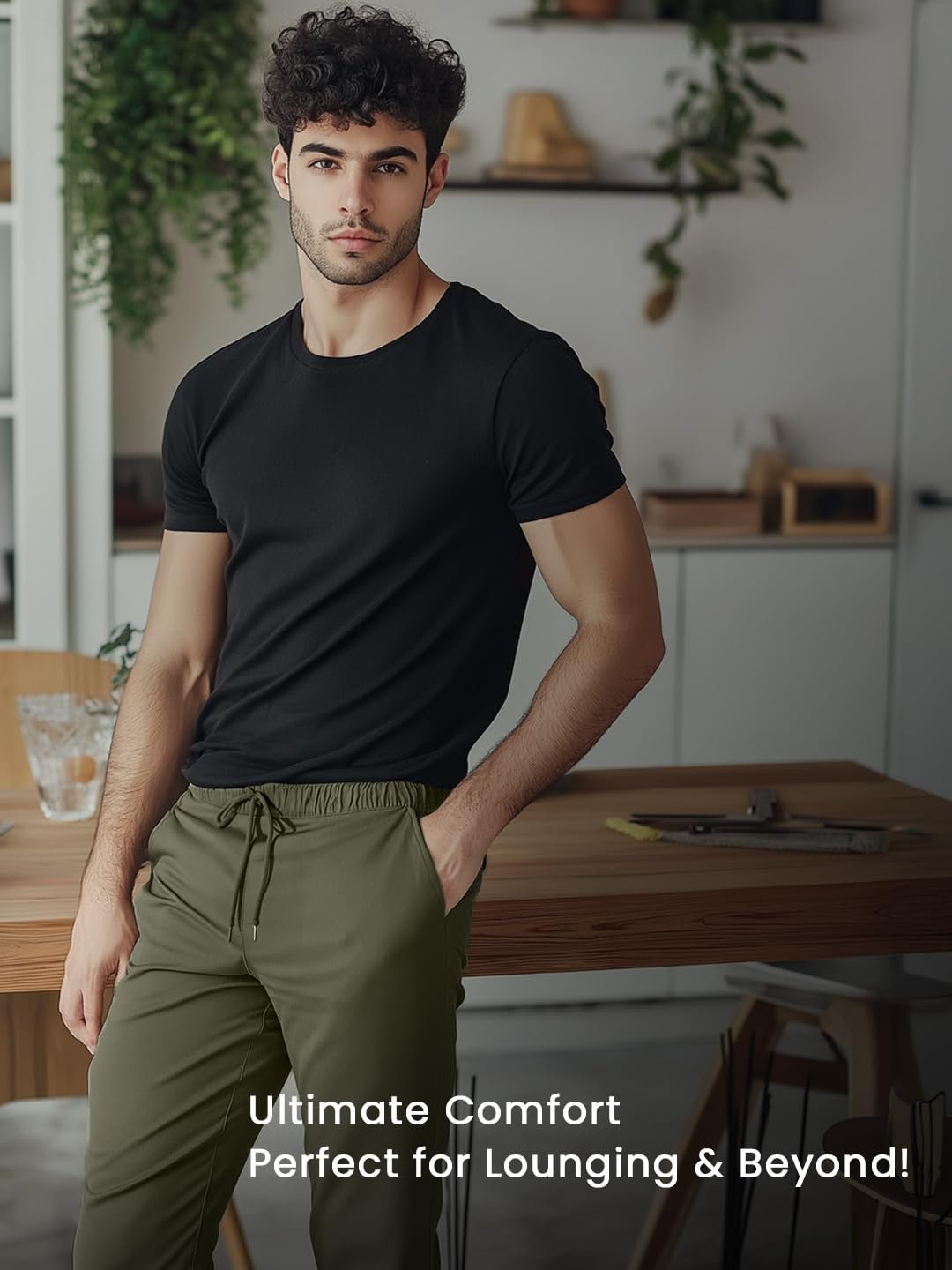 NOBERO Men's Regular Fit Mid Rise Joggers - Image 2