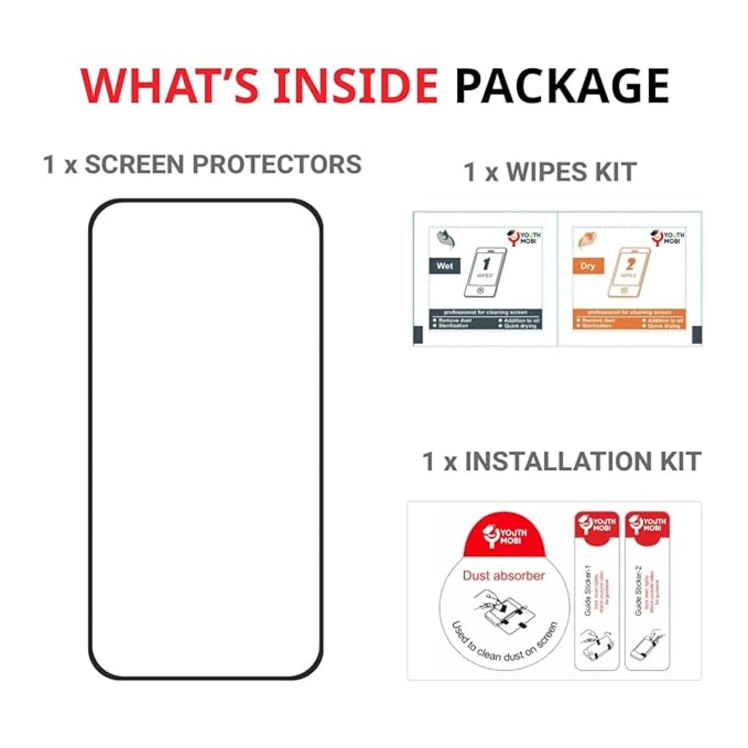 Military-Grade Gorilla Tempered Glass Screen Protector for Vivo T4x 5G (6.72 Inch) With Installation Kit | Edge To Edge Coverage With Easy Installation Kit | Black - Image 9