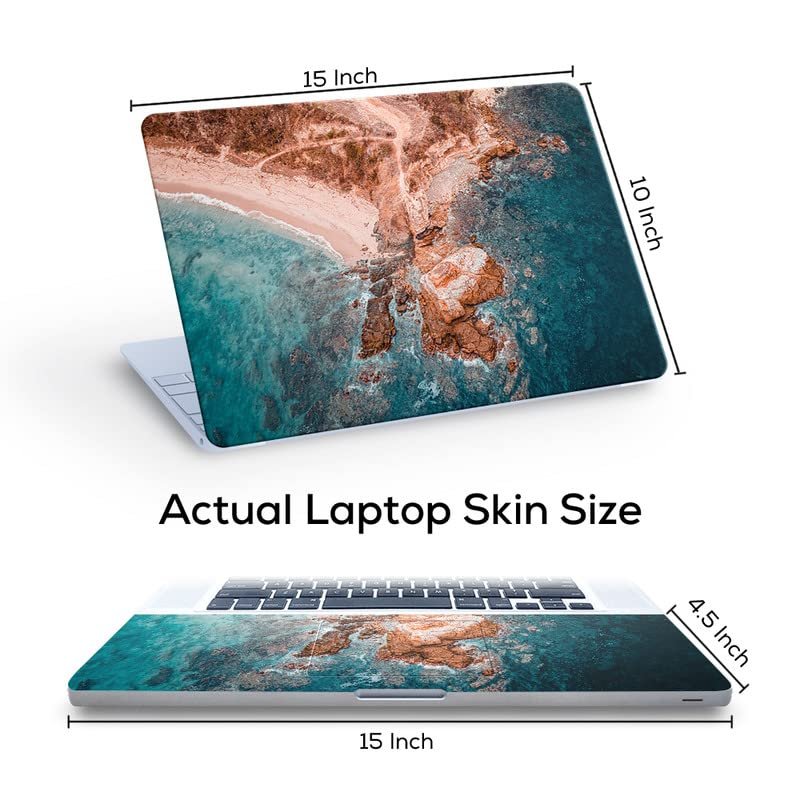 Ocean Theme Top+Wrist Pad Vinyl Laptop Skin/Sticker/Cover for 15 to 15.6 Inches Laptops Laminated-Removable-HD Quality Compatible for Hp-Dell-Sony-Lenovo-Asus etc.(15x10 Inches) - Image 3