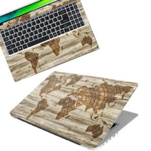 World Map D14 Full Body Vinyl Laptop Skin/Sticker/Cover Upto 15.6 Inches Laptops Laminated-Removable-HD Quality Compatible for Hp-Dell-Sony-Lenovo-Asus etc.(15x10 Inches)
