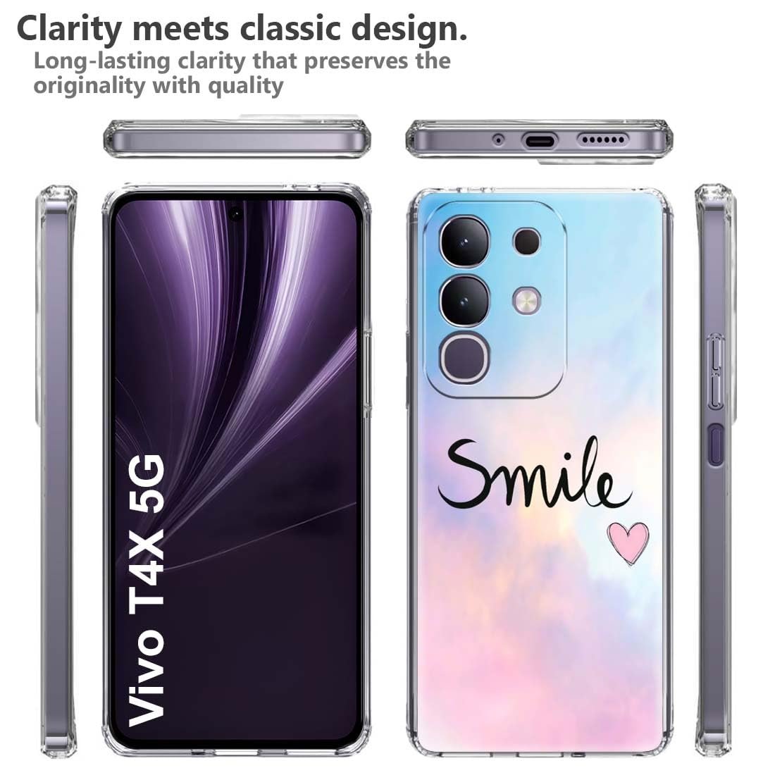 Fashionury Designer Soft Back Cover Case Compatible for Vivo T4x 5G, Printed,Transparent,Flexible, Silicon for Vivo T4x 5G -D2009 - Image 4