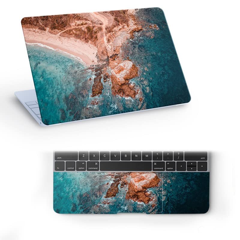 Ocean Theme Top+Wrist Pad Vinyl Laptop Skin/Sticker/Cover for 15 to 15.6 Inches Laptops Laminated-Removable-HD Quality Compatible for Hp-Dell-Sony-Lenovo-Asus etc.(15x10 Inches)