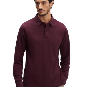 XYXX Men’s Solid Cotton Polo T-Shirt | Polo Neck Tshirts | Full Sleeves | Solid-Regular Fit
