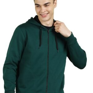 Alan Jones Clothing Men’s Solid Zipper Hooded Sweatshirt | Ribbed Hem, Lined Hood, Side Pockets, Durable Zip | Multiple Colors