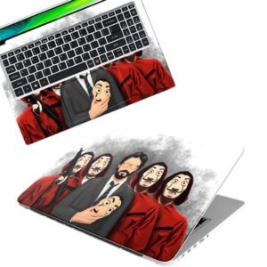 Money Heist D3 Full Body Vinyl Laptop Skin/Sticker/Cover Upto 15.6 Inches Laptops Laminated-Removable-HD Quality Compatible for Hp-Dell-Sony-Lenovo-Asus etc.(15x10 Inches)