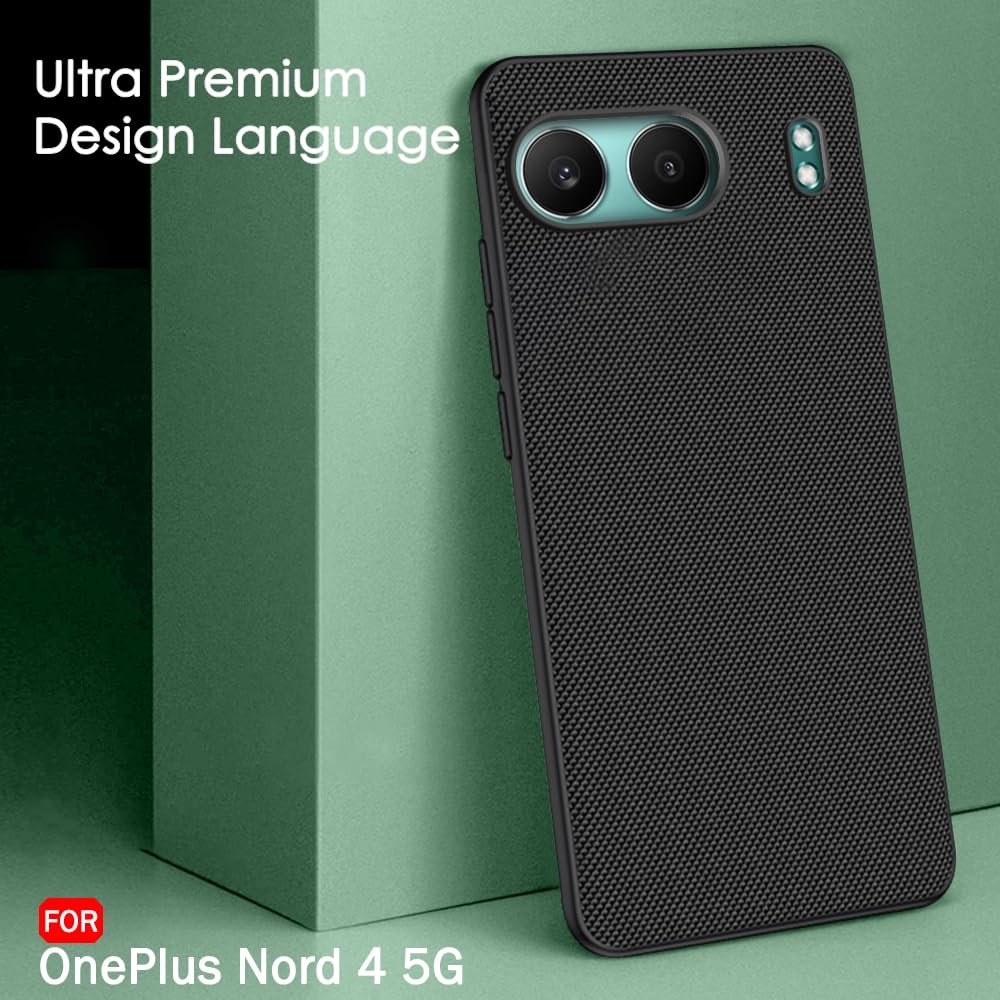 TheGiftKart Back Cover Case for OnePlus Nord 4 5G | Slim & Lightweight | Ultra-Premium Design | Camera Protection Bump | Fabric Texture Case Cover for OnePlus Nord 4 5G (PC & TPU, Black) - Image 7