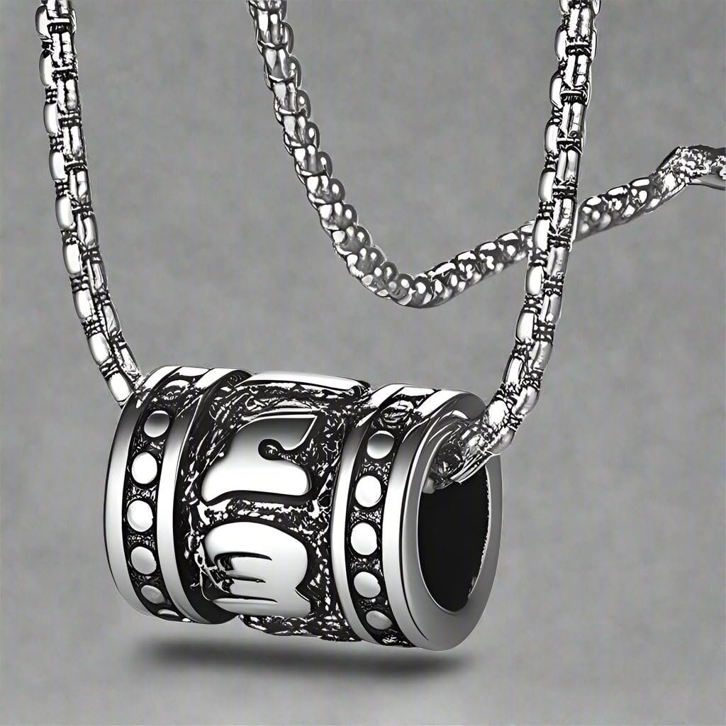 THE MEN THING CYL-MANTRA (T) - Pure Titanium Steel Pendant with Stainless Steel 24inch Round Box Chain, European trending Style for Men & Boy - Image 2