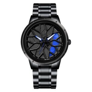 Shocknshop RevolveX Rotating Hollow Wheel Hub Creative Fashion Analog Quartz Stainless Steel Wrist Watch for Men Boys -WCH365