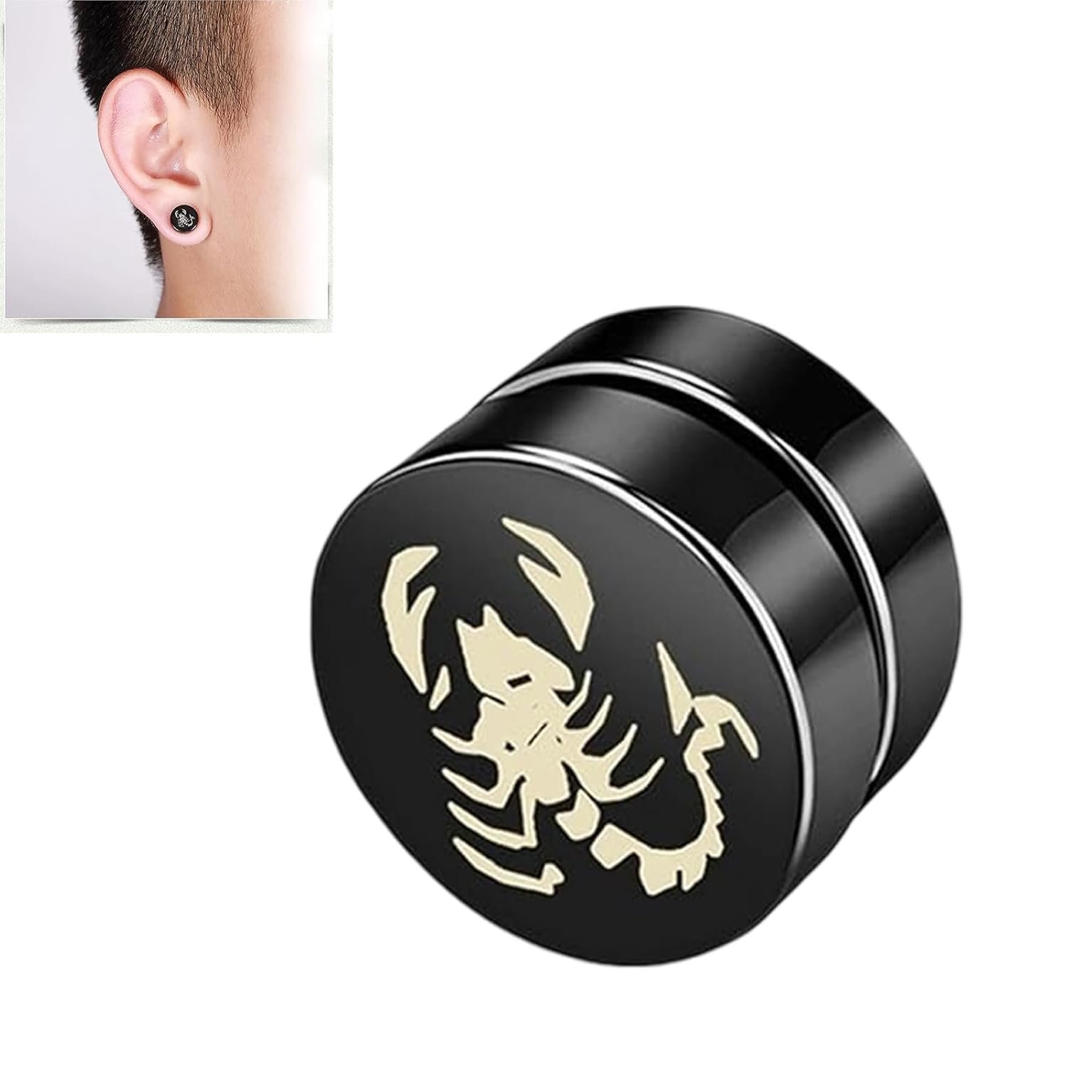 Magnetic Earrings for Men, Non Piercing Ear Studs for Sensitive Ears, Stylish Magnetic Earrings for Men and Boys, Fashion Accessories for men and Special Occasions, 10x10mm Metal - Image 5