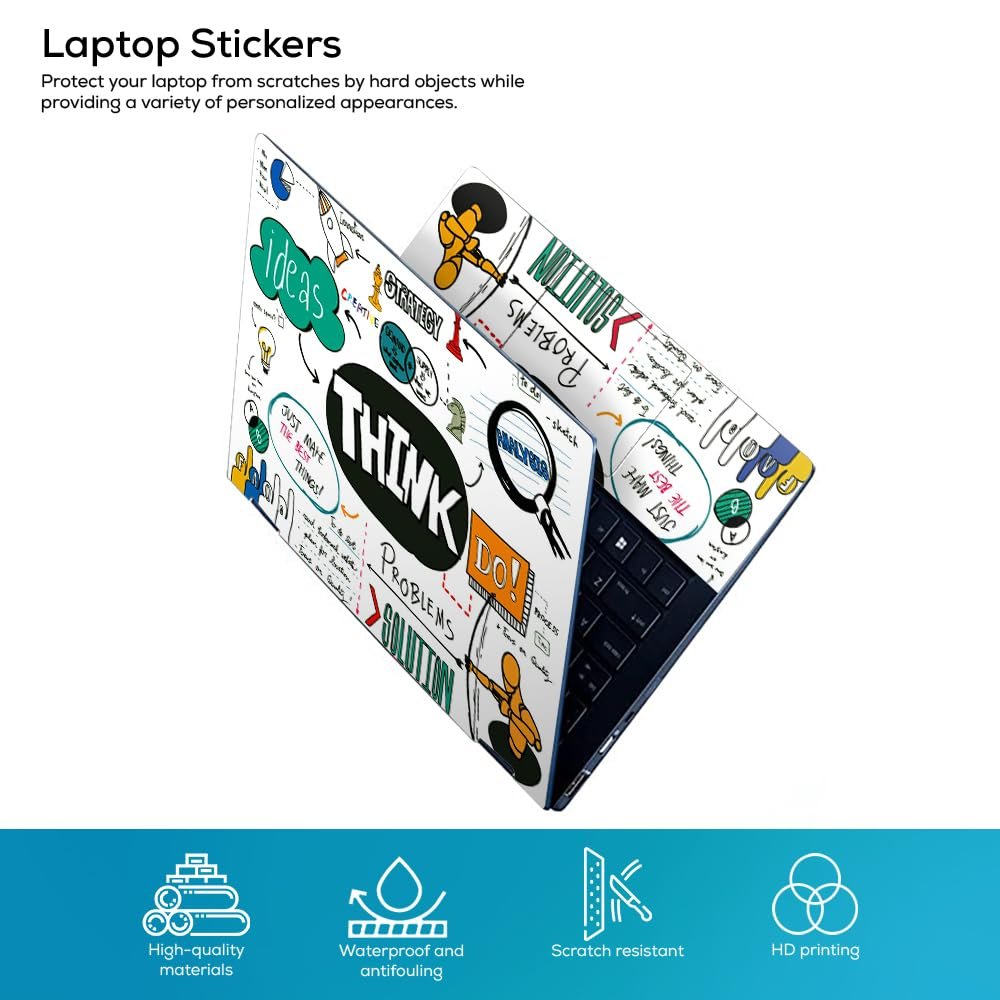 Quote Top+Wrist Pad Vinyl Laptop Skin/Sticker/Cover for 17 to 17.3 Inches Laptops Laminated-Removable-HD Quality Compatible for Hp-Dell-Sony-Lenovo-Asus etc.(16.5x11 Inches) - Image 2