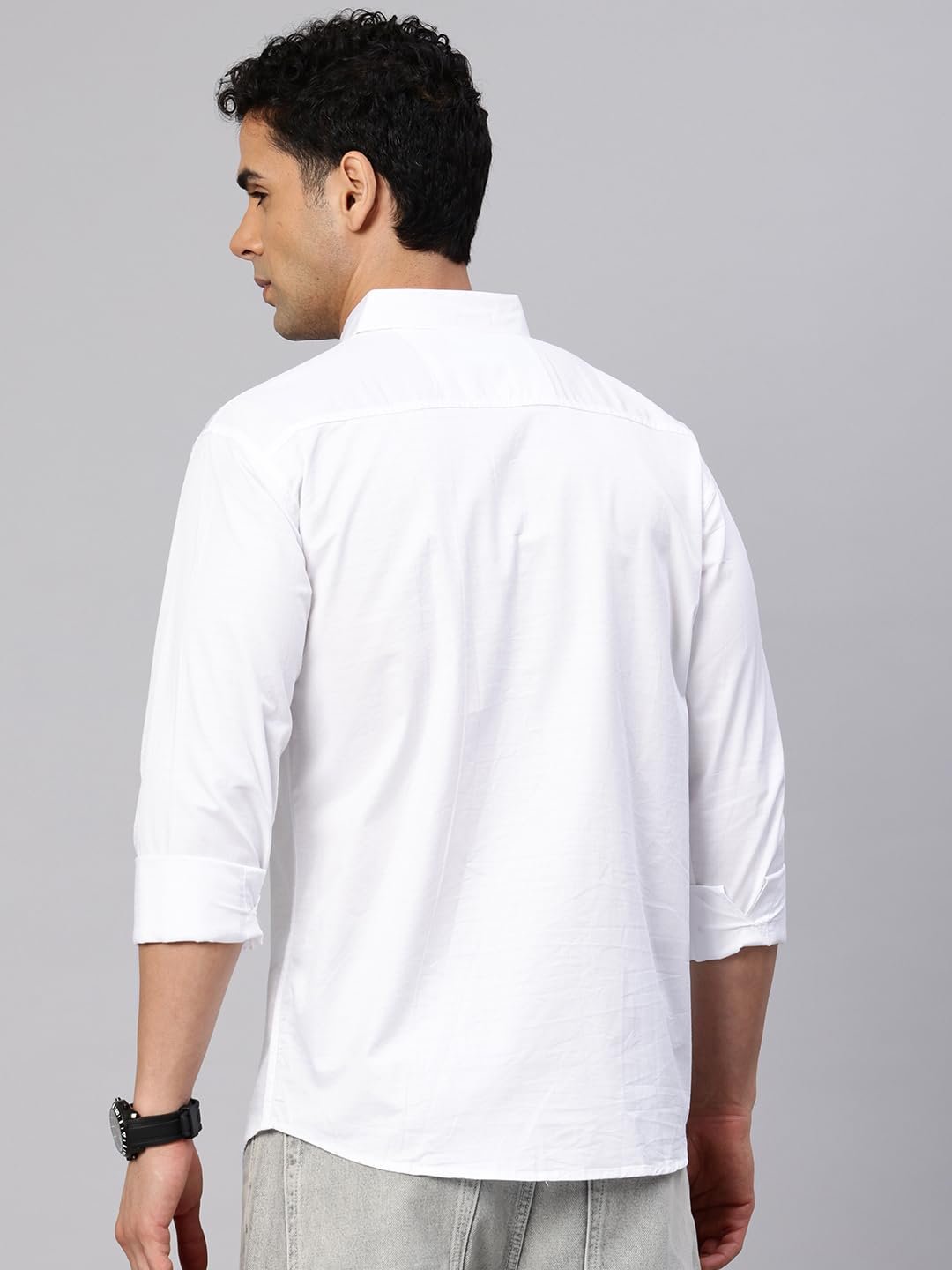 Majestic Man Comfort Slim Fit Solid Pure Cotton Casual Shirt - Image 4
