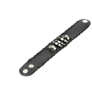 THE MEN THING HELLBOUND WARRIOR BLACK BAND – Genuine Braided Leather Bracelet Set for Men & Boys (8 inch)