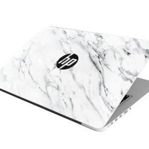 Full Body Laptop Skin Bubble-Free HD Quality Sticker for Laptops Upto 15.6" Compatible with Apple/Dell/HP/Lenovo/Acer/Asus/Sony (Dustproof|Waterproof|Scratchproof|Reusable) - HP Marble FL