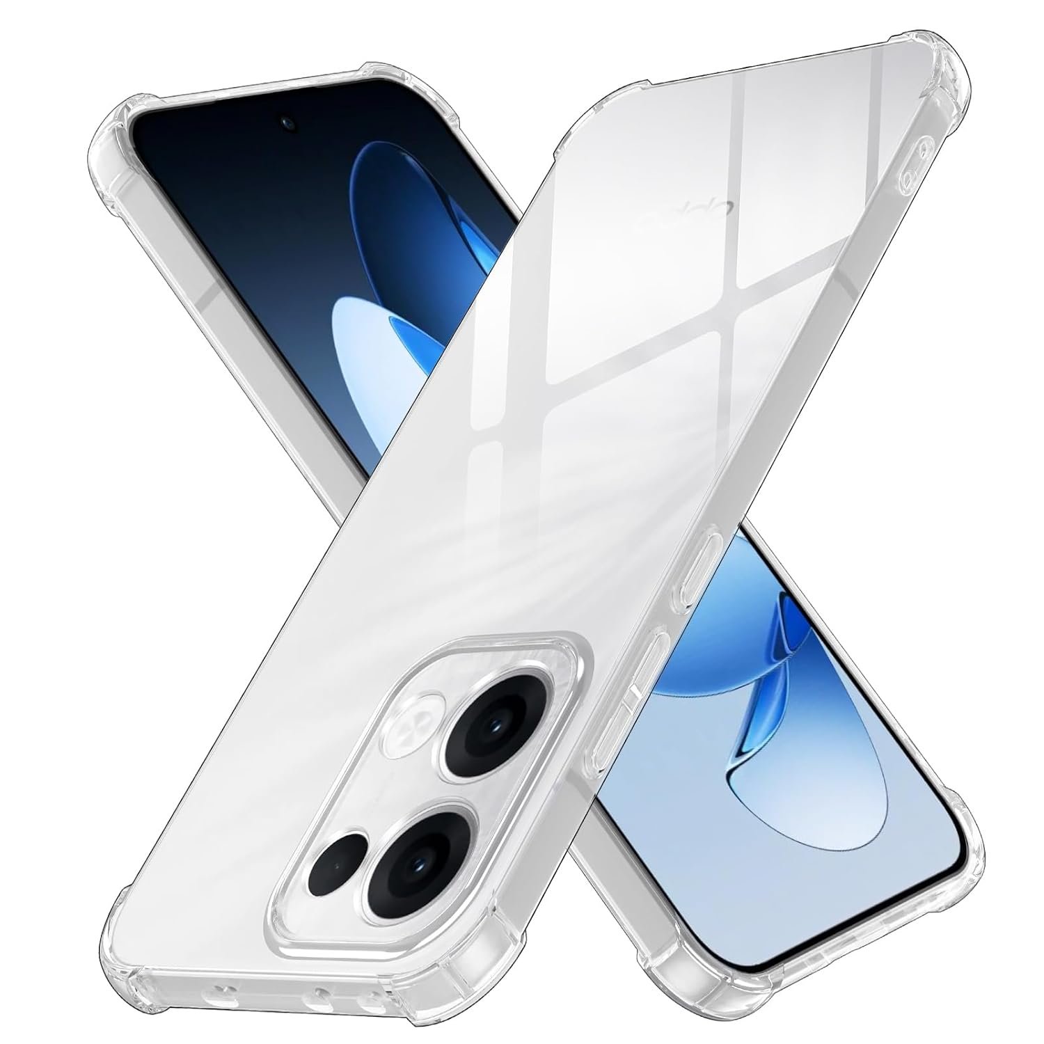 Lustree Plain Flexible Bumper Exclusive Transparent Shockproof Silicone Protective Back Cover for Oppo F31 5G - Transparent