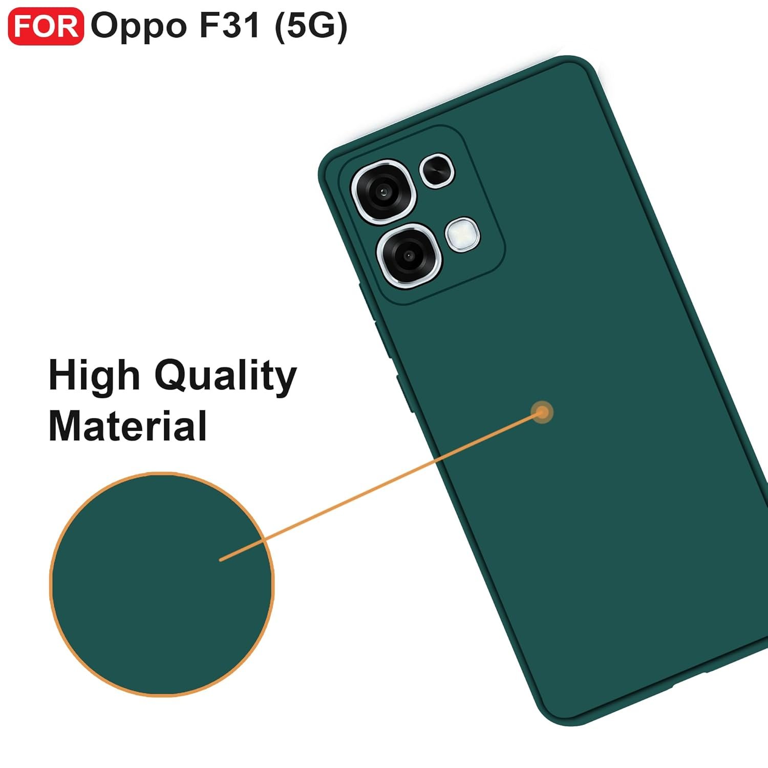 CEDO Oppo F31 (5G) Back Cover | Camera Bump Protection & Inner Velvet Fabric Lining | Ultra Slim Matte Soft Rubberised Case Cover (Green) - Image 5