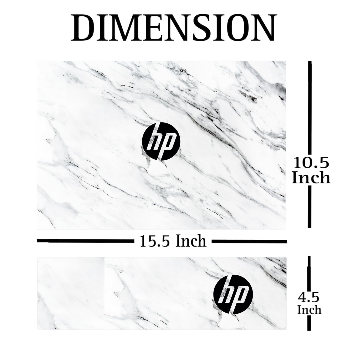 Full Body Laptop Skin Bubble-Free HD Quality Sticker for Laptops Upto 15.6" Compatible with Apple/Dell/HP/Lenovo/Acer/Asus/Sony (Dustproof|Waterproof|Scratchproof|Reusable) - HP Marble FL - Image 2